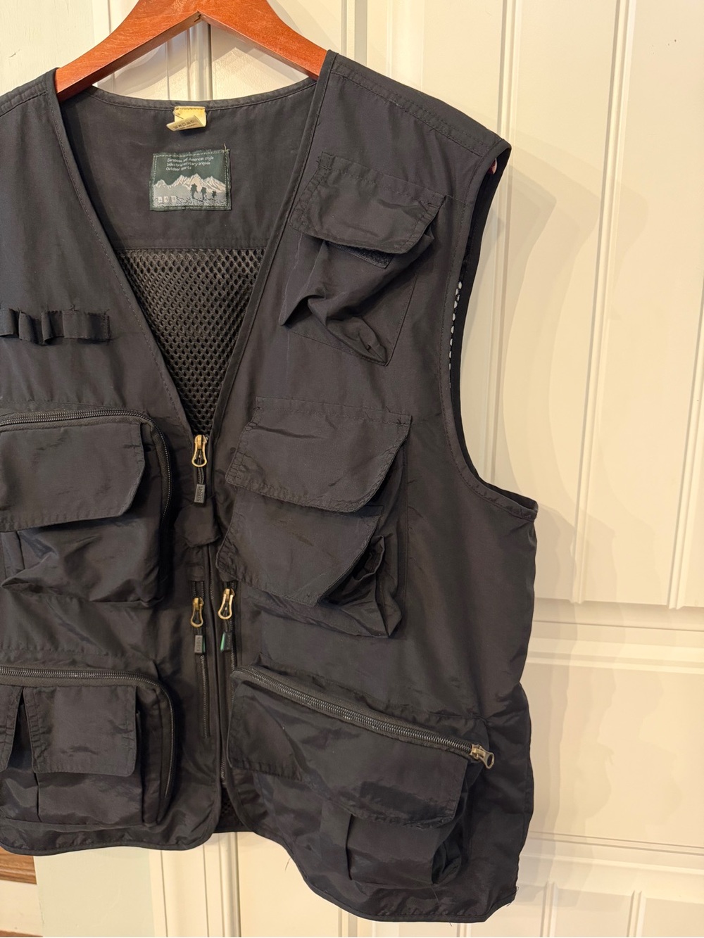 Men’s XL Utility Fishing Vest Black Multi Pocket Hiking Photography Travel Vest - Picture 4 of 9